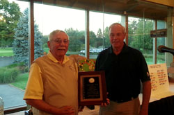 Bob Brady (left) receiving Recognition Award for his 16 years of Dedicated Service and Leadership to the MSGA